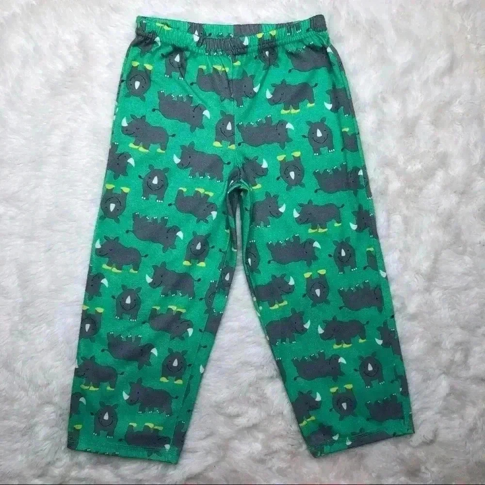Just One You By Carter’s Rhino Pajama Pants Green  & Grey Size 4T